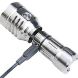 MecArmy PT16-TI Titanium Ultra Bright Rechargeable Flashlight - 3 x CREE XP-G2 LED - 1200 Lumens - Uses 1 x 16340 (Included) or 1 x 18350 - Titanium