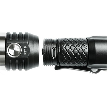 MecArmy PT16 Ultra Bright Rechargeable Flashlight - 3 x CREE XP-G2 LEDs - 1100 Lumens - Includes 1 x 16340 - Aluminum