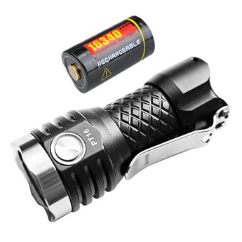 MecArmy PT16 Ultra Bright Rechargeable Flashlight - 3 x CREE XP-G2 LEDs - 1100 Lumens - Includes 1 x 16340 - Aluminum
