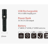 MecArmy MOT10 USB Rechargeable Pocket Powerbank Flashlight - CREE XPL-HI V3 LED - 1000 Lumens - Uses 1 x 18650, 2 x 16340, 2 x 18350, or 2 x CR123A