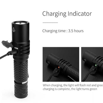 MecArmy MOT10 USB Rechargeable Pocket Powerbank Flashlight - CREE XPL-HI V3 LED - 1000 Lumens - Uses 1 x 18650, 2 x 16340, 2 x 18350, or 2 x CR123A