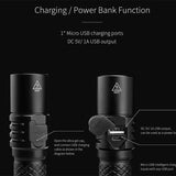 MecArmy MOT10 USB Rechargeable Pocket Powerbank Flashlight - CREE XPL-HI V3 LED - 1000 Lumens - Uses 1 x 18650, 2 x 16340, 2 x 18350, or 2 x CR123A
