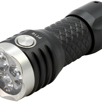 MecArmy PT16 Ultra Bright Rechargeable Flashlight - 3 x CREE XP-G2 LEDs - 1100 Lumens - Includes 1 x 16340 - Aluminum