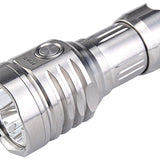MecArmy PT16-TI Titanium Ultra Bright Rechargeable Flashlight - 3 x CREE XP-G2 LED - 1200 Lumens - Uses 1 x 16340 (Included) or 1 x 18350 - Titanium
