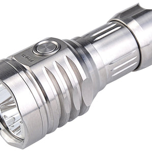 MecArmy PT16-TI Titanium Ultra Bright Rechargeable Flashlight - 3 x CREE XP-G2 LED - 1200 Lumens - Uses 1 x 16340 (Included) or 1 x 18350 - Titanium