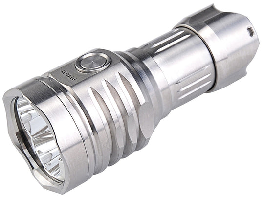 MecArmy PT16-TI Titanium Ultra Bright Rechargeable Flashlight - 3 x CREE XP-G2 LED - 1200 Lumens - Uses 1 x 16340 (Included) or 1 x 18350 - Titanium