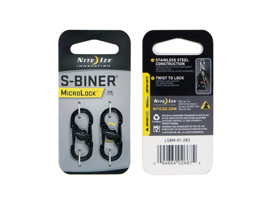 NiteIze MicroLock S-Biner - 2pk - Black