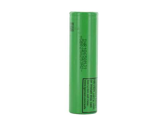LG MJ1 Unprotected Flat Top 18650 Battery Vertical View