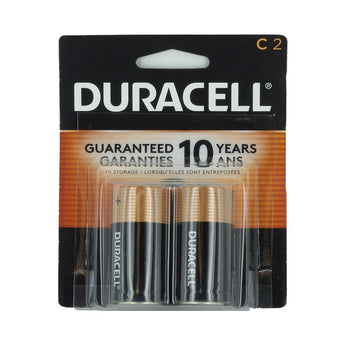Duracell Coppertop Duralock MN1400-B2 C-cell 1.5V Alkaline Button Top Batteries (MN1400B2) - 2 Piece Retail Card