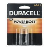 Duracell Coppertop Duralock MN2400-B2 AAA LR03 1.5V Alkaline Button Top Batteries (MN2400B2) - 2 Piece Retail Card