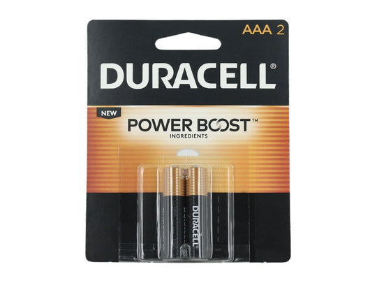 Duracell Coppertop Duralock MN2400-B2 AAA LR03 1.5V Alkaline Button Top Batteries (MN2400B2) - 2 Piece Retail Card