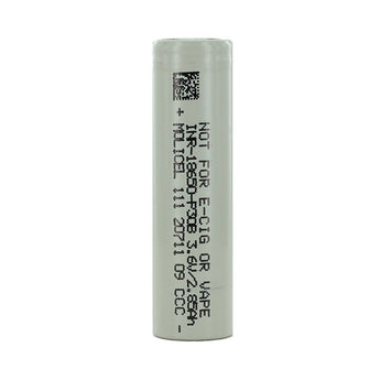 Molicel P30B INR 18650 3000mAh 3.6V High-Drain 30A Lithium Ion (Li-Ion) Unprotected Flat Top Battery