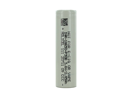 Molicel P30B INR 18650 3000mAh 3.6V High-Drain 30A Lithium Ion (Li-Ion) Unprotected Flat Top Battery