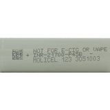 Molicel P45B INR 21700 4500mAh 3.6V High-Drain 45A Lithium Ion (Li-Ion) Unprotected Flat Top Battery