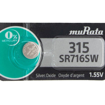 Sony/MuRata SR716SW 315 23mAh 1.55V Silver Oxide Watch Battery - 1 Piece Tear Strip, Sold Individually