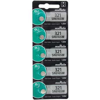 MuRata SR616SW 321 16mAh 1.55V Silver Oxide Watch Battery - 1 Piece Tear Strip, Sold Individually