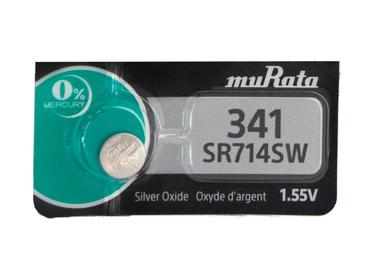 Sony/MuRata SR714SW 341 13mAh 1.55V Silver Oxide Watch Battery - 1 Piece Tear Strip, Sold Individually