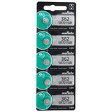 MuRata SR721SW 362 24mAh 1.55V Silver Oxide Watch Battery - 1 Piece Tear Strip