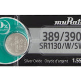 MuRata SR1130 389 82mAh 1.55V Silver Oxide Watch Battery - 1 Piece Tear Strip