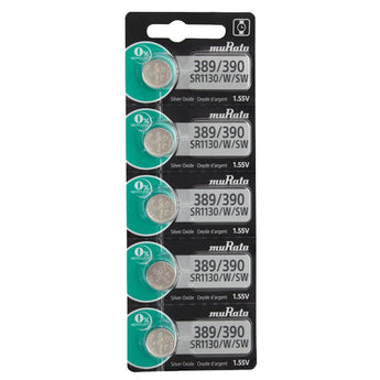 MuRata SR1130 389 82mAh 1.55V Silver Oxide Watch Battery - 1 Piece Tear Strip