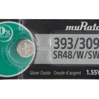 MuRata SR48W 393 42mAh 1.55V Silver Oxide Watch Battery - 1 Piece Tear Strip