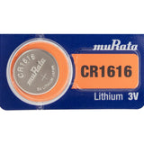 MuRata CR1616 60mAh 3V Lithium Primary (LiMnO2) Coin Cell Watch Battery - 1 Piece Tear Strip, Sold Individually