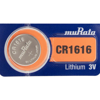 MuRata CR1616 60mAh 3V Lithium Primary (LiMnO2) Coin Cell Watch Battery - 1 Piece Tear Strip, Sold Individually