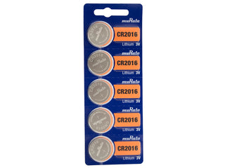 MuRata CR2016 90mAh 3V Lithium Primary (LiMNO2) Coin Cell Batteries - 5-Piece Tear Strip