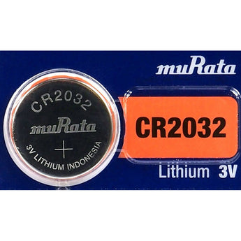 MuRata CR2032 220mAh 3V Lithium Primary (LiMNO2) Coin Cell Batteries - 5-Piece Tear Strip