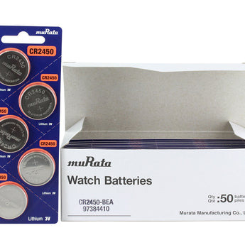 MuRata CR2450 610mAh 3V Lithium Primary (LiMnO2) Coin Cell Watch Battery - 1 Piece Tear Strip, Sold Individually