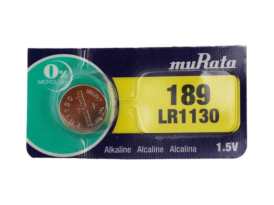 MuRata LR1130 1.5V Alkaline Coin Cell Battery - 1 Piece Tear Strip