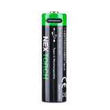 Nextorch 14500 880mAh 3.6V Lithium Ion (Li-ion) Button Top Battery with USB-C Charging Port