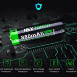 Nextorch 14500 880mAh 3.6V Lithium Ion (Li-ion) Button Top Battery with USB-C Charging Port