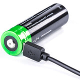 Nextorch 21700 5000mAh 3.6V Lithium Ion (Li-ion) Button Top Battery with Micro USB Charging Port