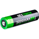 Nextorch 21700 5000mAh 3.6V Lithium Ion (Li-ion) Button Top Battery with Micro USB Charging Port