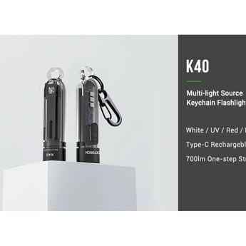 Nextorch K40 USB-C Rechargeable LED Keychain Flashlight - 700 Lumens - Uses Built-in 180mAh Li-ion Battery Pack