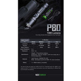Nextorch P80 USB-C Rechargeable LED Flashlight - 1300 Lumens - Osram P9 - Includes 1 x 18650