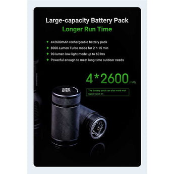 Nextorch Saint Torch 30 USB-C Rechargeable LED Searchlight - 8000 Lumens - 3 x CREE XHP50.2-K4 - Uses Built-In Li-ion Battery Pack