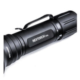 nextorch t20l lep flashlight close up of body of light