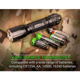 Nextorch T130-V2 LED Tactical Flashlight - 700 Lumens - Osram P9 - Uses 1 x 14500, 1 x CR123A or 1 x 16340