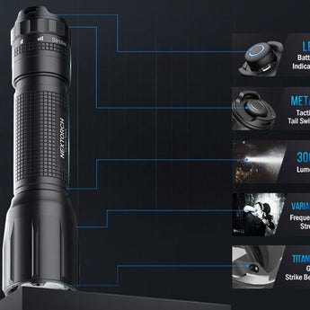 Nextorch TA30C-MAX Tactical LED Flashlight - 3000 Lumens - CREE XHP50D-HI - Includes 1 x USB-C Rechargeable 21700