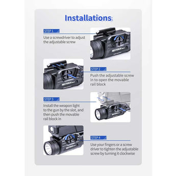 Nextorch WL11 LED Weapon Light - 650 Lumens - Osram P9 - Includes 1 x 16340 with Built-In Charging Port