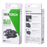 Nextorch WL21 LED Weapon Light with Red, Green, or Infrared Laser - 650 Lumens - Osram P9 - Includes 1 x 16340 with Built-In Charging Port