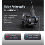 Nextorch WL22 USB-C Rechargeable LED Weapon Light - 650 Lumens - Osram P9 - Includes Built-In Li-ion Battery Pack - With Choice of Red or Green Laser