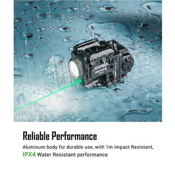 Nextorch WL22 USB-C Rechargeable LED Weapon Light - 650 Lumens - Osram P9 - Includes Built-In Li-ion Battery Pack - With Choice of Red or Green Laser