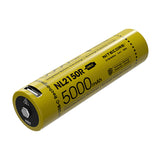 Nitecore NL2150R 21700 5000mAh 3.6V Protected Lithium Ion (Li-ion) Button Top Battery with Built-In USB-C Charging Port