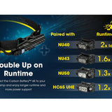 Nitecore Carbon Battery 6K USB-C Rechargeable Extended Runtime Headlamp Kit for the NU40, NU43, NU50 and HC65 UHE