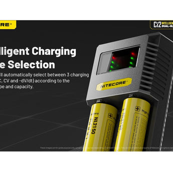 Nitecore Ci2 Dual-Slot USB-C Smart Charger for Li-ion, Ni-Cd and NiMH Batteries