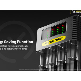 Nitecore Ci4 Four-Slot USB-C Smart Charger for Li-ion, Ni-Cd and NiMH Batteries