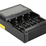 Nitecore Digicharger D4 4-Channel Smart Battery Charger for Li-ion, Ni-Cd, and NiMH Batteries
